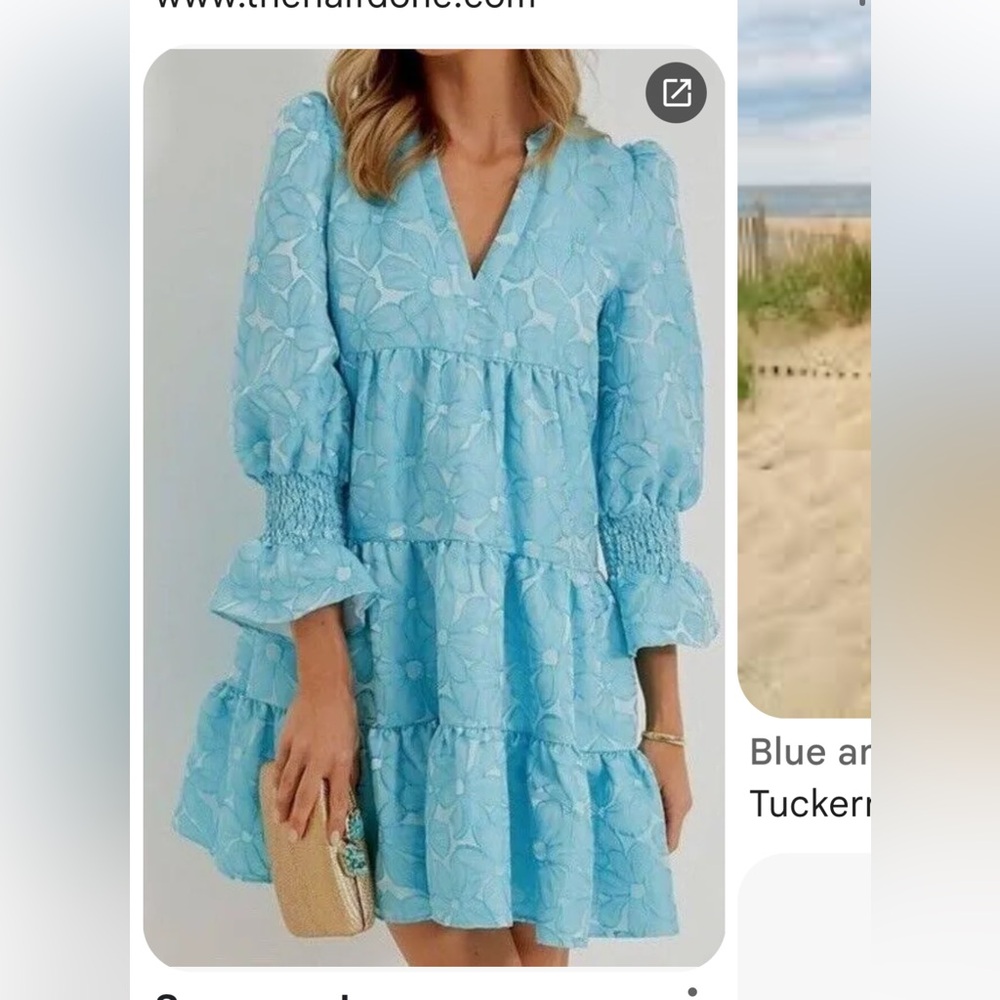 Pomander Place Blue Daisy Jacquard Kenzo Dress